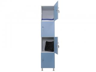 Шкаф для раздевалок WL 14-40 голубой/белый с типом замка:  ключевой