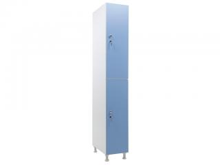 Шкаф для раздевалок WL 12-30 голубой/белый высотой 1895