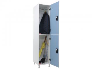 Шкаф для раздевалок WL 12-40 EL голубой/белый с типом замка:  электронный кодовый