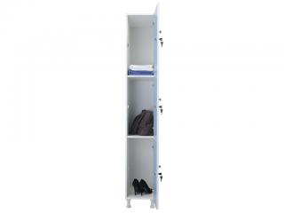 Шкаф для раздевалок WL 13-30 голубой/белый имеет тип замка: ключевой