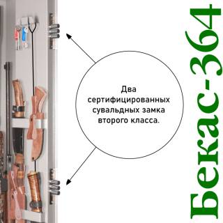 Сейф Gunsafe Бекас 364 вмещает стволов: 3-4