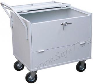 Тележка для денег Новатор средняя с  двумя  крышками с типом замка:  Два ключевых